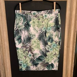 Tropical summer pencil skirt